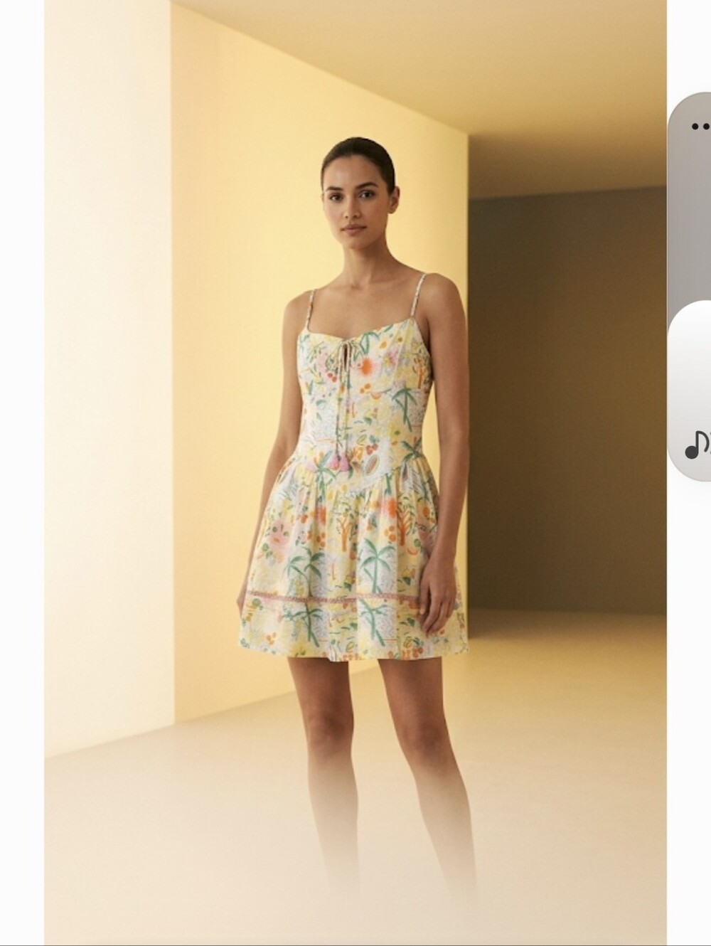 Roller Rabbit Yellow Multi Tropical Print Mini Dress